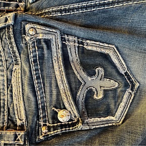 Rock Revival Dark Blue Jeans with Double Stitch Accents - Picture 5 of 9